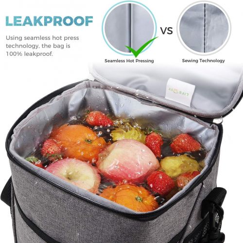  [아마존 핫딜] Lifewit Lunch Box for Adult 9L Insulated Large Lunch Bag Leakproof Thermal Bento Bag for Work, Grey
