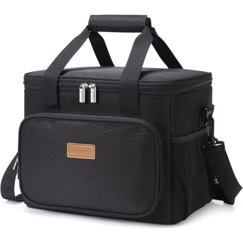  [아마존베스트]Lifewit Large Lunch Bag Insulated Lunch Box Soft Cooler Cooling Tote for Adult Men Women, 17-Can (15L), Black