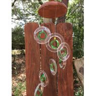 Liftingupspirits clear, green, GLASS WINDCHIMES-RECYCLED bottles, wind chime, garden decor, wind chimes, musical, home decor, mobile