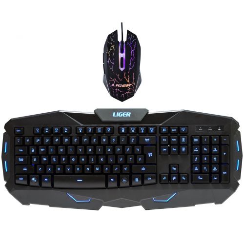  Keyboard and Mouse Gaming Combo With LED Backlit, USB Wire connection - By Liger