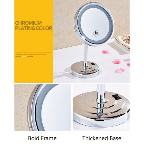  Light 5X,3X,Zoom In On The Mirror LED Desktop Magnifying Mirror Bathroom Mirror Magnification Round...