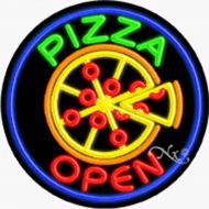 Light Master 26x26x3 inches Pizza NEON Advertising Window Sign
