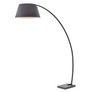 Light Society Daya Arc Floor Lamp in Black with Shade and Solid Marble Base, Overarching Modern Loft-Style Lighting (LS-F302-BK)