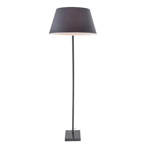  Light Society Daya Arc Floor Lamp in Black with Shade and Solid Marble Base, Overarching Modern Loft-Style Lighting (LS-F302-BK)