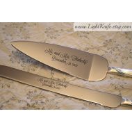 /LightKnife Silver Custom Wedding Cake Serving Set