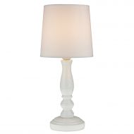 Lightaccents White Base Table Lamp  Bedroom Light  Fabric Bell Shade (Pure White)