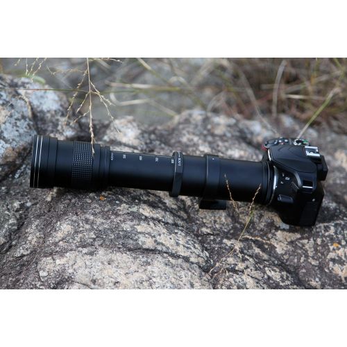  Lightdow 420-800mm F8.3-16 Manual Zoom Super Telephoto Lens + T-Mount for Canon EOS Rebel 5D IIIIIIV 6D 7D 7D 60D 70D 77D 80D T3 T3i T4i T5 T5i T6 T6i T6s T7 T7i SL1 SL2 DSLR Ca