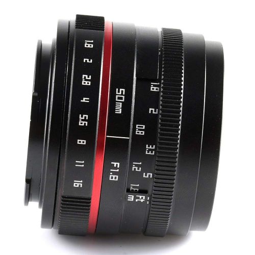  Lightdow 50mm f1.8 APS-C Large Aperture Manual Focus Lens Standard Prime Lens for Sony E, Fujifilm X, Panasonic, Olympus Micro Four Third, M43 Mirrorless Cameras (M43 Mount)