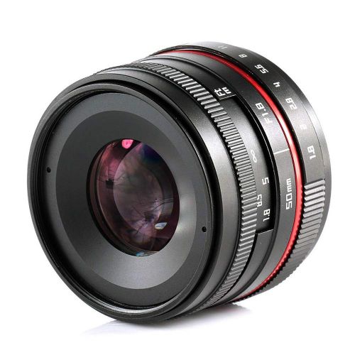  Lightdow 50mm f1.8 APS-C Large Aperture Manual Focus Lens Standard Prime Lens for Sony E, Fujifilm X, Panasonic, Olympus Micro Four Third, M43 Mirrorless Cameras (Sony E Mount)