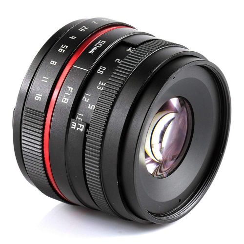  Lightdow 50mm f1.8 APS-C Large Aperture Manual Focus Lens Standard Prime Lens for Sony E, Fujifilm X, Panasonic, Olympus Micro Four Third, M43 Mirrorless Cameras (Sony E Mount)