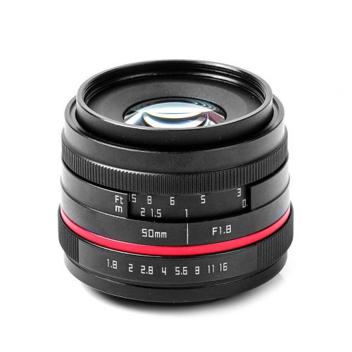  Lightdow 50mm f1.8 APS-C Large Aperture Manual Focus Lens Standard Prime Lens for Sony E, Fujifilm X, Panasonic, Olympus Micro Four Third, M43 Mirrorless Cameras (Sony E Mount)