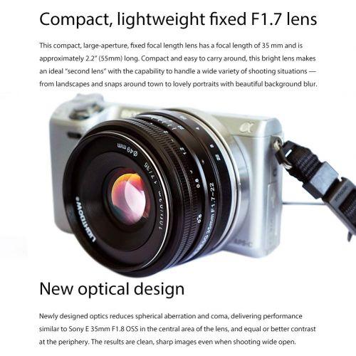  Lightdow 35mm F1.7-22 E-Mount APS-C Fixed Prime Lens for Sony Alpha a6000 a6300 a6500 a5100 a5000 Mirrorless Digitial SLR Camera