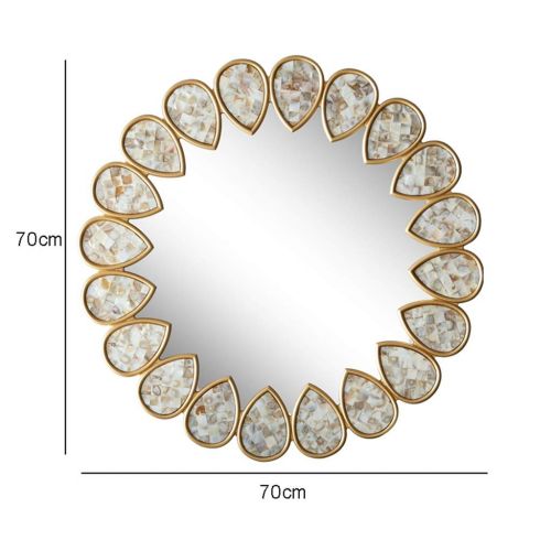  Lighted Vanity Mirrors Bathroom Mirrors Bathroom Bathroom Mirror Wall Mirror Bedroom Wall Mirror Sofa Background Wall Hanging Mirror Shell Makeup Mirror Living Room Wall Mirror Wall-Mounted Vanity Mirror