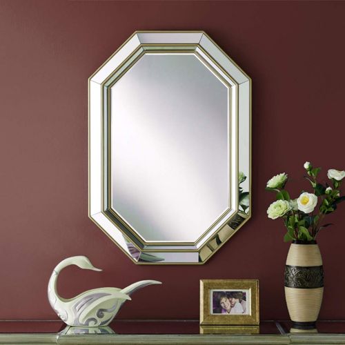  Lighted Vanity Mirrors Bathroom Mirrors Hanging on the wall mirror gold stereo wall mirror living room bedroom decorative mirror fashion entrance mirror bathroom wall mirror personality dressing mirror W