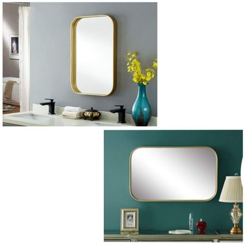  Lighted Vanity Mirrors Bathroom Mirrors Rounded Rectangular Wall Mirror Vanity Mirror Wall Mirror Bathroom Mirror Bedroom Hanging On The Wall Mirror Living Room Decorative Wall Mirror Wall-Mounted Vanity