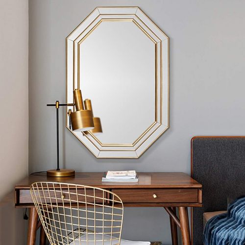  Lighted Vanity Mirrors Bathroom Mirrors Wall-Mounted Mirror Wall-Mounted Bathroom Mirror Home Bathroom Mirror Sink Wall-Mounted Vanity Mirror Multilateral Decorative Mirror Wall-Mounted Vanity Mirrors