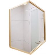 Lighted Vanity Mirrors Mirror Wall Hanging Mirror Hexagonal Champagne Gold Mirror Wall Hanging Simple Bathroom Mirror Bathroom Mirror Living Room Mirror Dressing Table Decorative M
