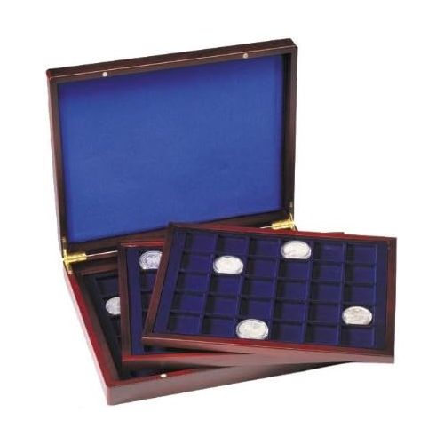  Lighthouse Wooden Coin Presentation Case with 3 Trays for 30 Coins