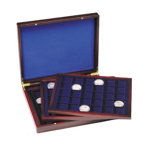  Lighthouse Wooden Coin Presentation Case with 3 Trays for 30 Coins