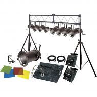 Lighting},description:This pack of stage lighting equipment comes with 8 PAR 46 Cans, an Elation Stage Pak Dimmer System (includes Stage Setter-8 DMX controller, 2 - 25 XLR to XLR