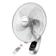 Lighting GLOBE AS Wall Mount Fan Can Be Rotated 3 Speed Setting Energy Efficient Remote Ultra-Quiet Vertical Air Circulation Timing 16-Inch White - 40W Room Air Circulator Fan