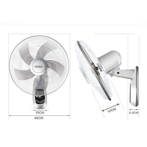  Lighting GLOBE AS Wall Mount Fan Can Be Rotated 3 Speed Setting Energy Efficient Remote Ultra-Quiet Vertical Air Circulation Timing 16-Inch White - 40W Room Air Circulator Fan