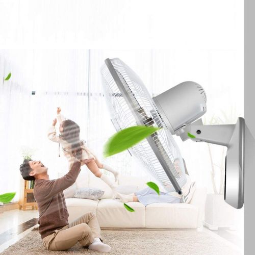  Lighting GLOBE AS Wall Mount Fan Can Be Rotated 3 Speed Setting Energy Efficient Remote Ultra-Quiet Vertical Air Circulation Timing 16-Inch White - 40W Room Air Circulator Fan