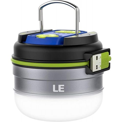  Lighting EVER LED Camping Lantern Rechargeable, 280LM, 3 Light Modes, 3000mAh Power Bank, Waterproof, Perfect Mini Flashlight with Magnetic Base for Hurricane Emergency, Outdoor, Hiking, Home an