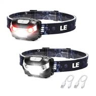 Lighting EVER LED Headlamp Rechargeable, Super Bright Head Lamp, 5 Modes, IPX4 Waterproof, Adjustable and Comfortable Headlamp Flashlights for Adults and Kids