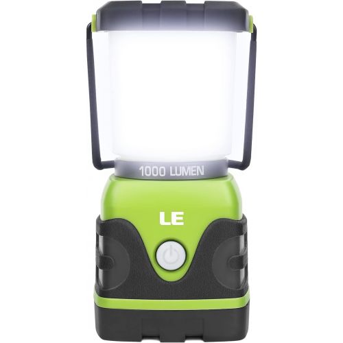  Lighting EVER LE LED Camping Lantern, Battery Powered LED with 1000LM, 4 Light Modes, Waterproof Tent Light, Perfect Lantern Flashlight for Hurricane, Emergency, Survival Kits, Hiking, Fishing,