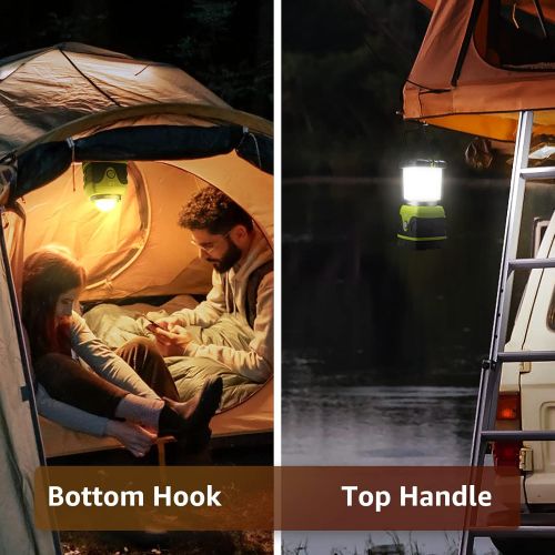  Lighting EVER LE LED Camping Lantern, Battery Powered LED with 1000LM, 4 Light Modes, Waterproof Tent Light, Perfect Lantern Flashlight for Hurricane, Emergency, Survival Kits, Hiking, Fishing,