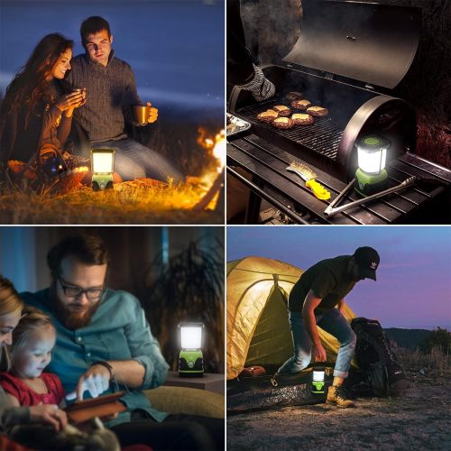  Lighting EVER LE LED Camping Lantern, Battery Powered LED with 1000LM, 4 Light Modes, Waterproof Tent Light, Perfect Lantern Flashlight for Hurricane, Emergency, Survival Kits, Hiking, Fishing,