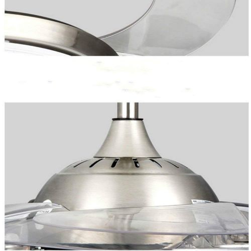  Lighting Groups Invisible Ceiling Fan Modern Crystal 3 Colors (WarmDaylightCool White) Fan Chandelier Foldable Ceiling Fans with Lights Remote Control, LED Ceiling Lights Fixture