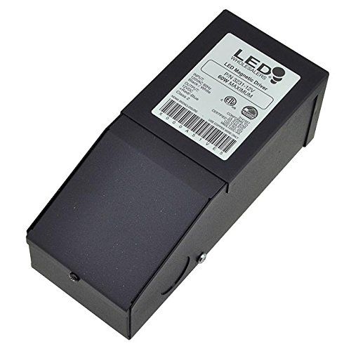  LEDwholesalers Dimmable 12-Volt DC Magnetic Transformer Power Supply for LED Flexible Strips, Class 2, ETL Listed, 60 Watt, 3231-12V