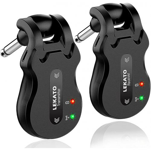  [아마존베스트]LightsEtc LEKATO 5.8Ghz Wireless Guitar System 4 Channels Audio Digital Guitar Transmitter Receiver 300 Feet Transmission Range