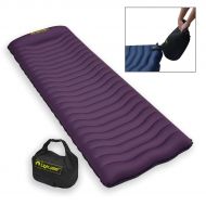 Lightspeed Outdoors Ultralight Flexform Curved Inflatable Sleeping Air Mat with Pump Bag | Compact Single Air Mattress