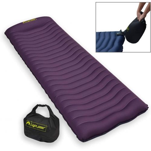  Lightspeed Outdoors Ultralight Flexform Curved Inflatable Air Mat with Pump Bag Compact Single Air Mattress The Cradle Air Mat