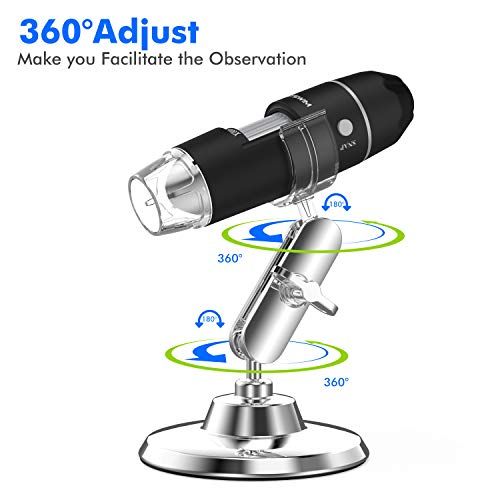  [아마존베스트]Lightswim USB Digital Microscope 50x and 1000x Mini Pocket Handheld Magnification with HD 1080P 2MP Camera with 8 LED Lights for Smartphone/Tablet/PC (Entry Level Not iPhone/iPad,