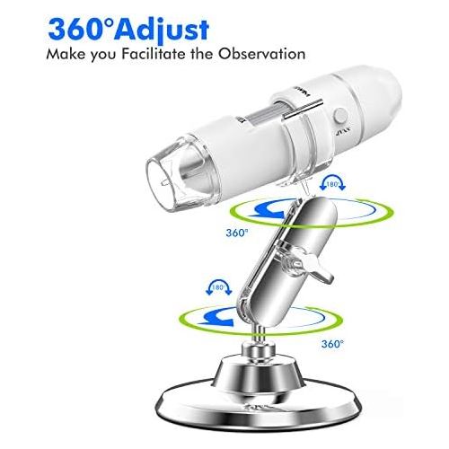  [아마존베스트]Lightswim USB Digital Microscope, 50x and 1000x Mini Pocket Handheld Magnification with HD 1080P 2MP Camera/8 LED Lights for Smartphone/Tablet/PC (Entry Level, Not iPhone/iPad, Whi