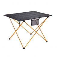 Liitrton Foldable Picnic Tables Non-Slip Roll-up Table for Outdoor Camping Hiking Picnic (L, Orange)