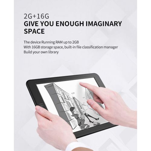  Likebook Mars E-reader with 7.8300ppi E-Ink Touchscreen 8 Core 1.5GHz, Built-In Audible, 16GB Storage Android System 6.0. Support Google store