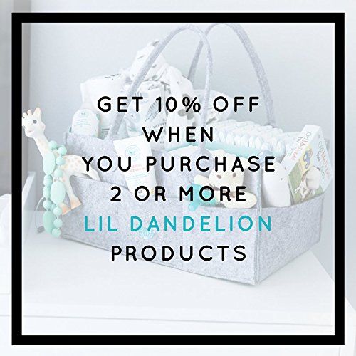  Lil Dandelion Baby Diaper Caddy Organizer - Baby Shower Gift Basket For Boys Girls | Diaper Tote Bag | Nursery...