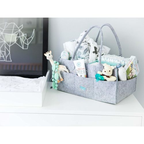  [아마존베스트]Lil Dandelion Baby Diaper Caddy Organizer - Baby Shower Gift Basket For Boys Girls | Diaper Tote Bag | Nursery Storage Bin for Changing Table | Newborn Registry Must Haves | Portable Car Travel