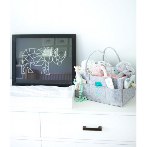  [아마존베스트]Lil Dandelion Baby Diaper Caddy Organizer - Baby Shower Gift Basket for Boy Girl | Nursery Storage Bin tote Changing Table | Cute Infant Gift Bag | Portable Travel Car Organizer | Newborn Regist