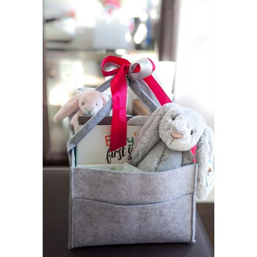  [아마존베스트]Lil Dandelion Baby Diaper Caddy Organizer - Baby Shower Gift Basket for Boy Girl | Portable Travel Car Organizer |...