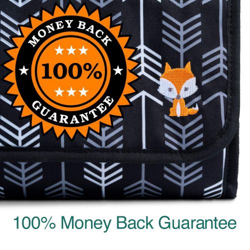  [아마존베스트]Portable Diaper Changing Pad by Lil Fox | Waterproof Portable Changing Pad for Moms, Dads and Babies | Use just One Hand; Memory Foam Baby Head Pillow; Pockets for Diapers, Wipes a