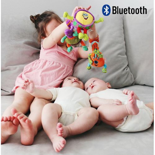  Lil Jammerz Baby Music Toys for Car Seat or Stroller: Includes a Bluetooth Speaker, Downloadable App That Streams Music or White Noise, and Plush Rattle & Squeaky Toy