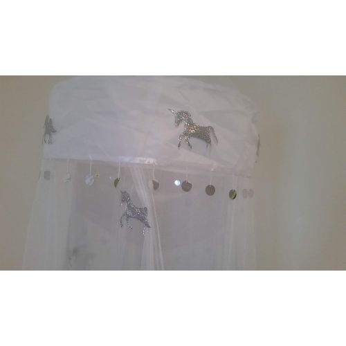  [아마존베스트]Lil Lills Unicorn Bed Canopy - White Mosquito Net Curtains - Unicorn Gift & Bedroom decor/Decoration. for Adult, Kids, Toddlers, Little Girl Tween & Teen