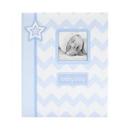 [아마존베스트]Lil Peach Chevron Baby Memory Book, Blue - A Perfect Baby Shower Gift