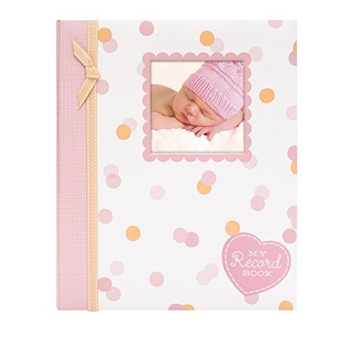  Lil Peach First 5 Years Baby Memory Book, Cherish Every Precious Moment of Your Baby, Perfect Baby Shower Gift, Pink and Peach Confetti Polka Dots